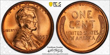 1957-D 1C MS67RD