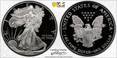 1993-P $1 Silver Eagle PR69DCAM