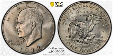 1972 $1 Type 2 MS64