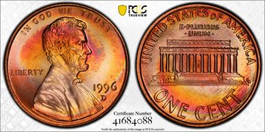 1996-D 1C MS66RB