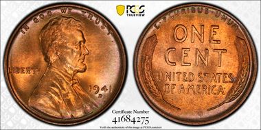 1941-D 1C MS67+ RD