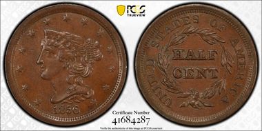 1856 1/2C Cohen 1 MS62BN