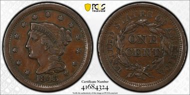 1843 1C N-6  Mature Hd  Lg Lt VF30BN