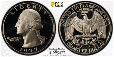 1977-S 25C PR68DCAM