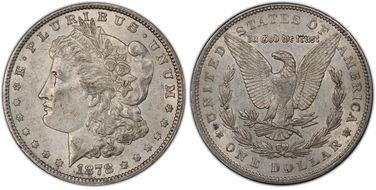 1878 7TF $1 VAM 222A, Face Chips AU55