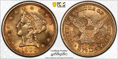 1906 $2.50 MS63