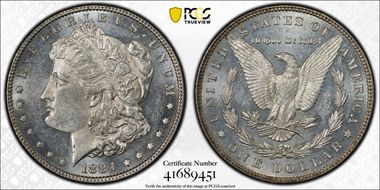 1884 $1 MS62PL