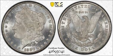 1880-CC $1 8/Low 7 MS66