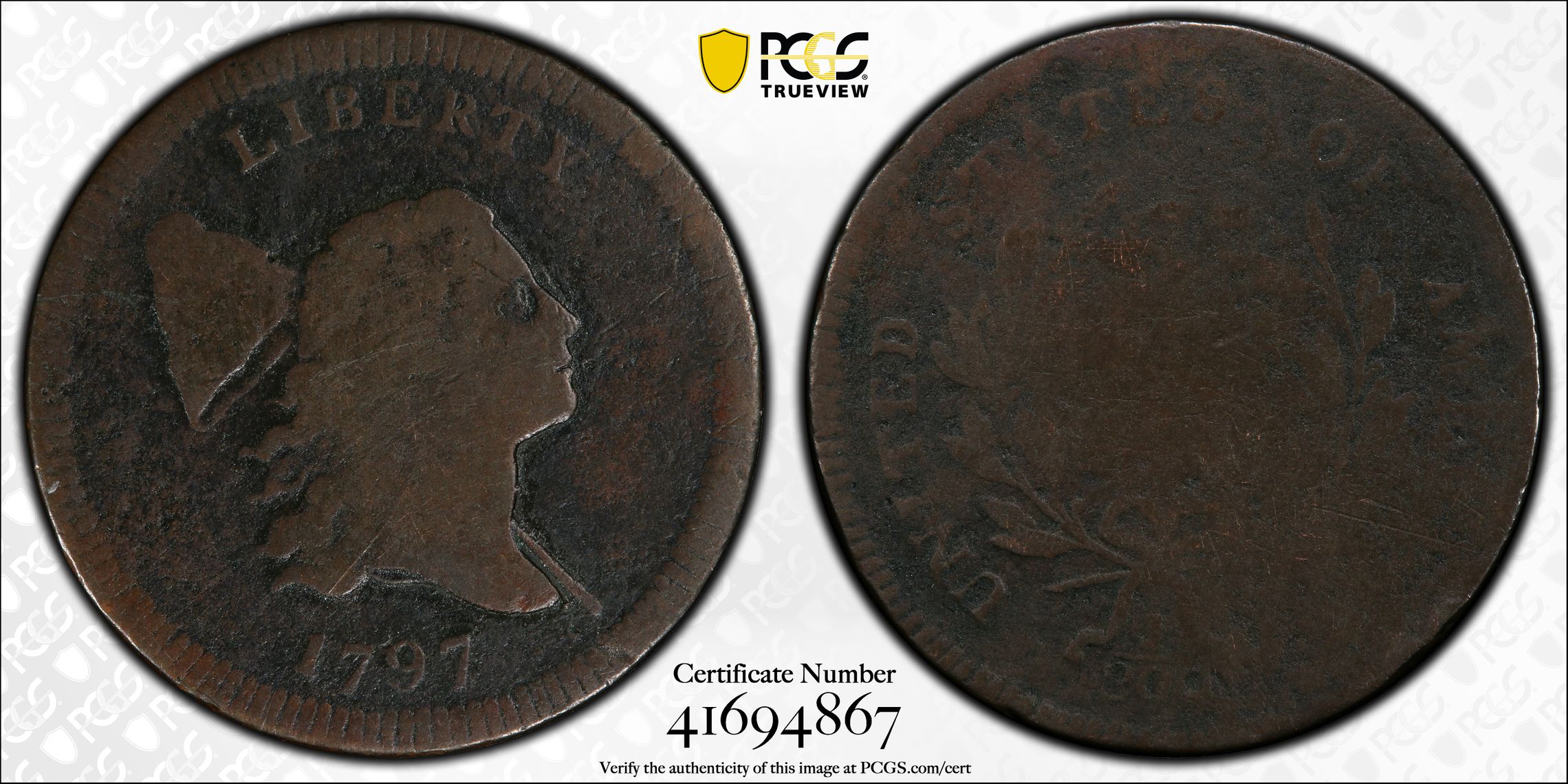 PCGS 钱币信息| 认证编号#41694867 - 1797 The United States of 