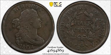 1804 1/2C Plain 4, No Stems N1BN