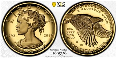 2017-W $100 American Liberty High Relief PR69DCAM