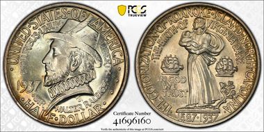 1937 50C Roanoke MS65+