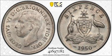 1950(m) 6D KM-45 Ag MS64