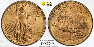 1908-D $20 Motto MS65+