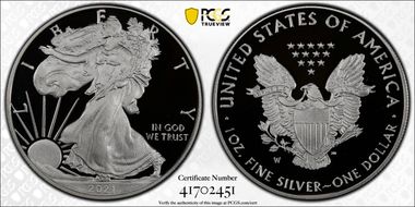 2021-W  $1 Silver Eagle - Type 1 First Strike PR69DCAM