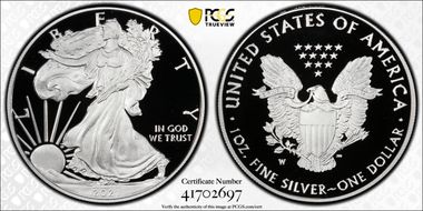 2021-W  $1 Silver Eagle - Type 1 First Strike PR70DCAM