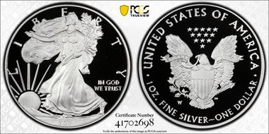 2021-W  $1 Silver Eagle - Type 1 First Strike PR70DCAM