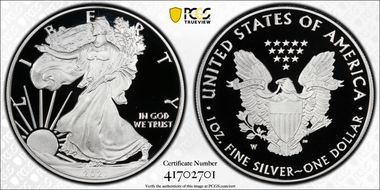 2021-W  $1 Silver Eagle - Type 1 First Strike PR70DCAM