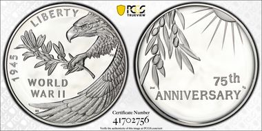 (2020) Medal End of World War II 75th Anniv. PR70DCAM