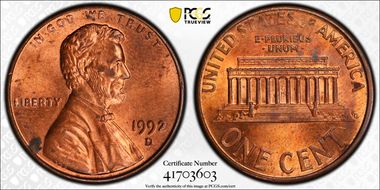 1992-D 1C Close AM FS-901 MS62RB