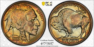 1938-D 5C Buffalo MS67