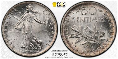 1917 50C Gad-420 F-190 MS65