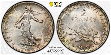 1919 2 Fr Gad-532 F-266 MS65