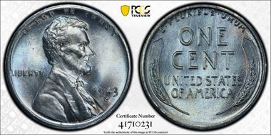 1943-S 1C MS67+