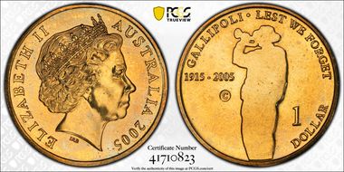 2005-C $1 Gallipoli Counterstamp MS65