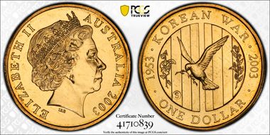 2003-S $1 Korean War Counterstamp MS66