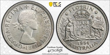 1954(m) Florin KM-54  Ag N1