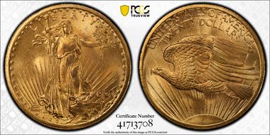 1907 $20 Saint-Gaudens MS66