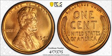 1941-S 1C MS67+ RD