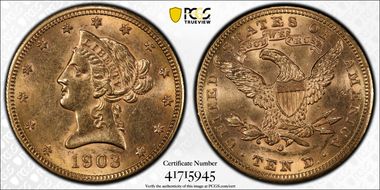 1903-O $10 AU58