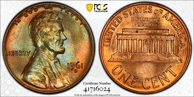 1961-D 1C MS65RB