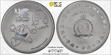 2020 $2 Pac-Man 40th Anniversary MS70