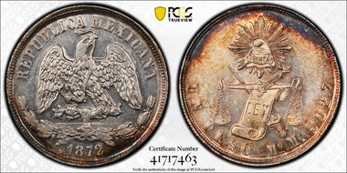 1872-Mo M Peso KM-408.5 MS62