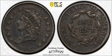 1812 1C Small Date XF45BN