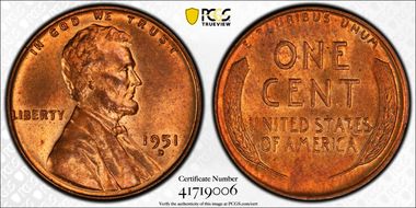 1951-D 1C MS63RB