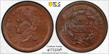 1856 1C Upright 5 MS66BN