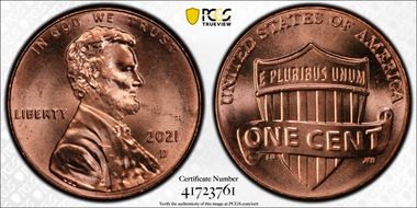 2021-D 1C Shield Early Find MS65RD