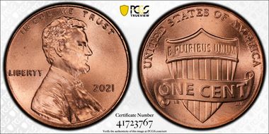 2021 1C Shield Early Find MS67RD