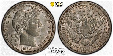 1914 25C AU58