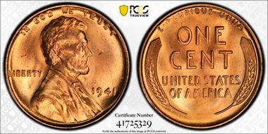 1941 1C Doubled Die Obverse MS64RD