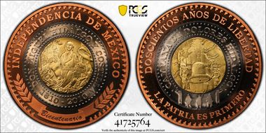 2010-Mo Medal Mexican Indep. Tri-Metallic PR69DCAM