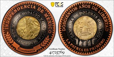 2010-Mo Medal Mexican Indep. Tri-Metallic PR69DCAM