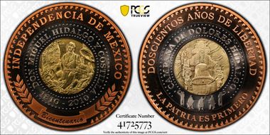 2010-Mo Medal Mexican Indep. Tri-Metallic PR69DCAM
