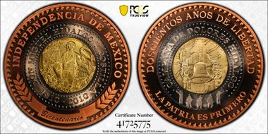 2010-Mo Medal Mexican Indep. Tri-Metallic PR69DCAM