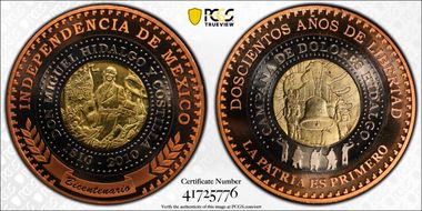 2010-Mo Medal Mexican Indep. Tri-Metallic PR69DCAM