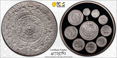 1993-Mo (5 Onza) New Pesos Ag Piedra De Los Soles PR67DCAM